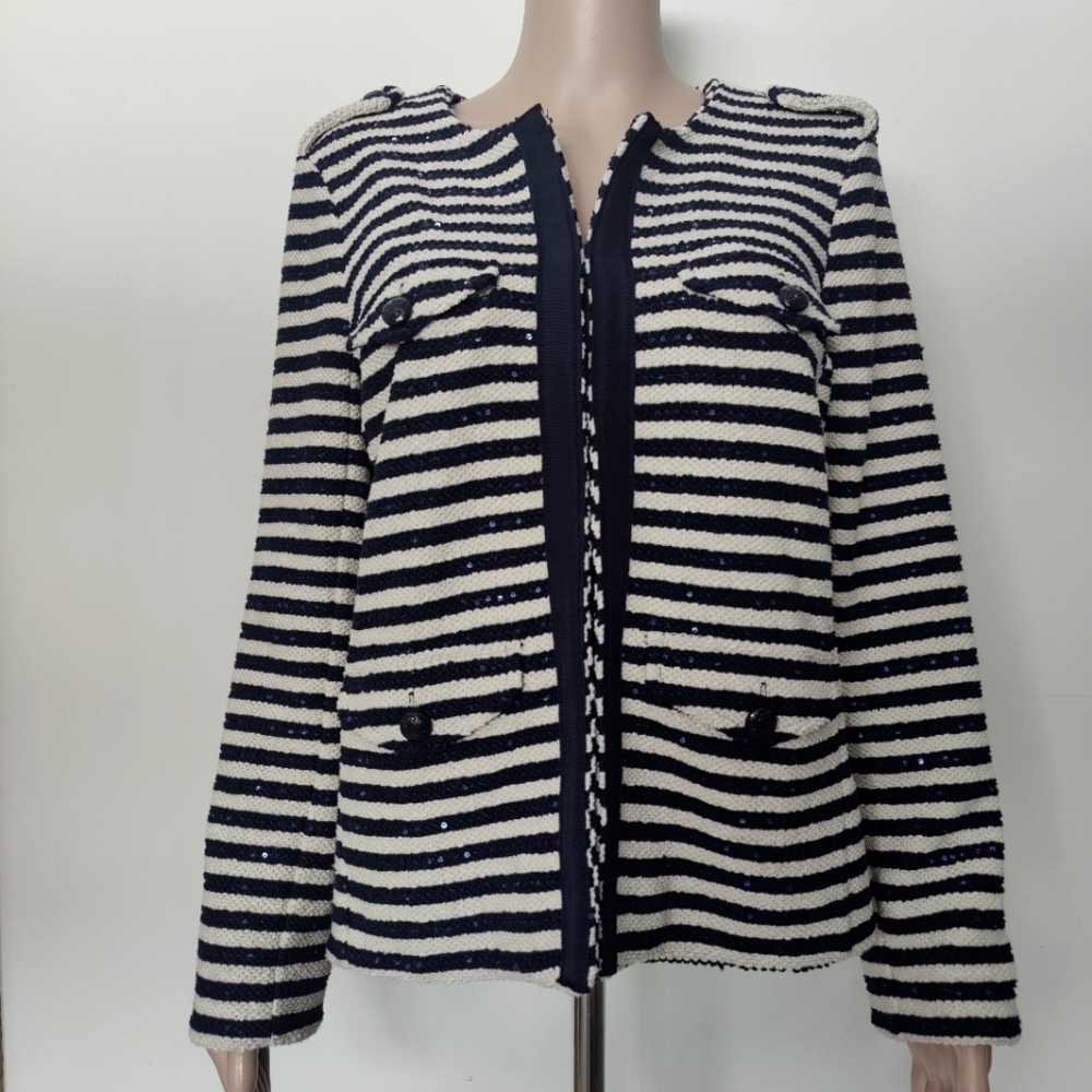 Banana Republic White/ Navy Strap Jacket